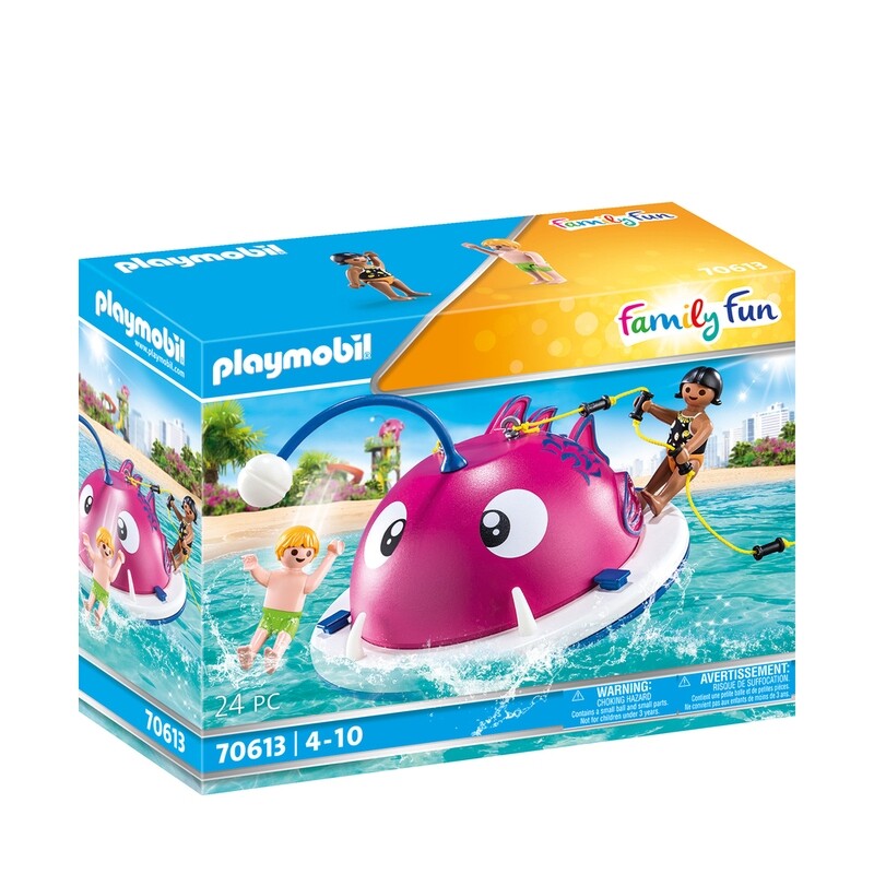 Playmobil Aire de jeu aquatique en forme de poisson qui flotte, brille dans le noir