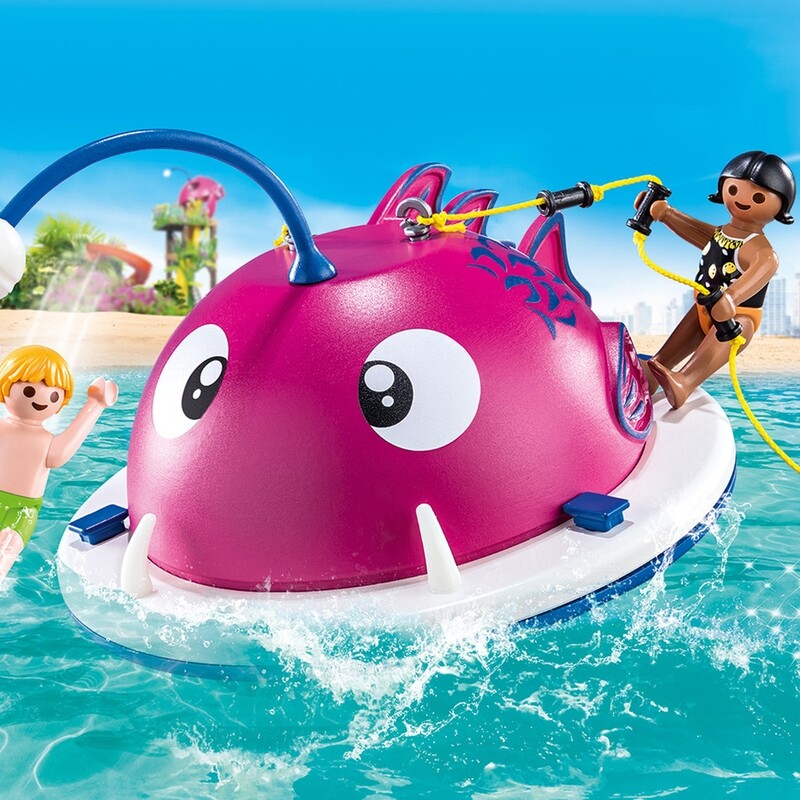 Playmobil Aire de jeu aquatique en forme de poisson qui flotte, brille dans le noir