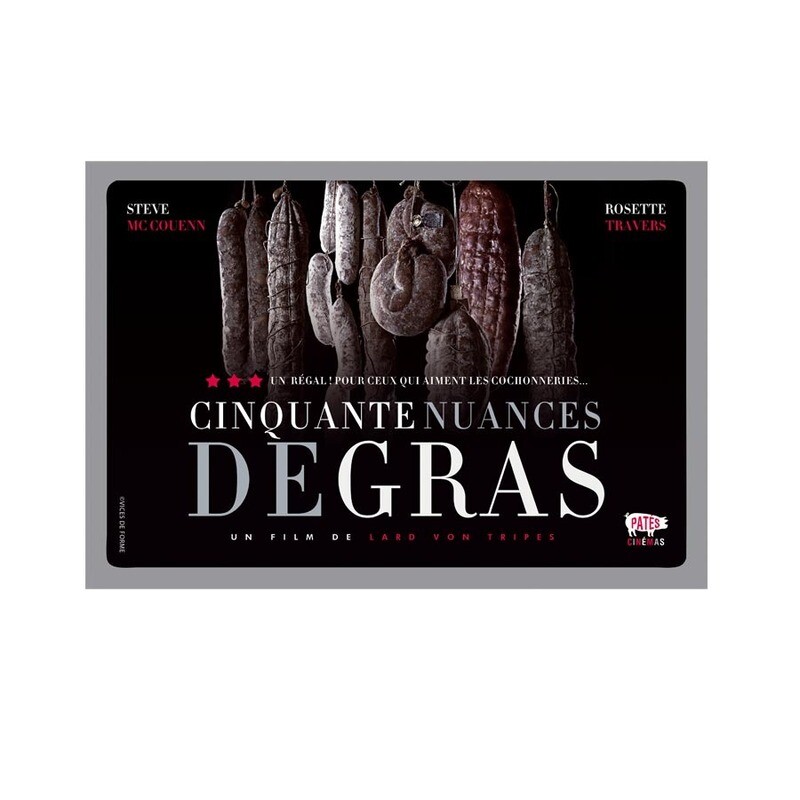 Planche à découper en verre  "Cinquante nuances de gras"