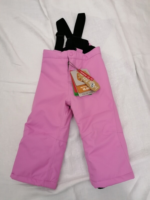 Pantalon de ski couleur rose à bretelles