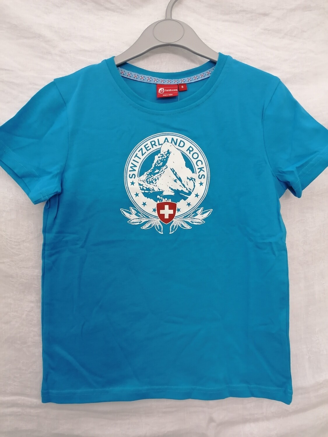 Tee shirt turquoise Switzerland Rocks
