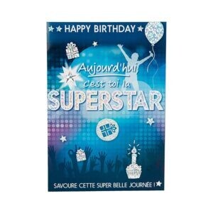 Carte Joyeux anniversaire Superstar