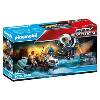 Playmobil City Action bateau et policier réacteur dorsal