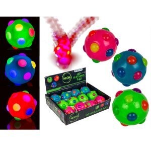 Balle rebondissante Disco couleur néon assorti avec lumière