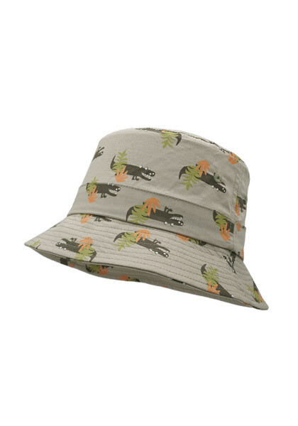 Chapeau d'été beige avec crocodile et cordelette
