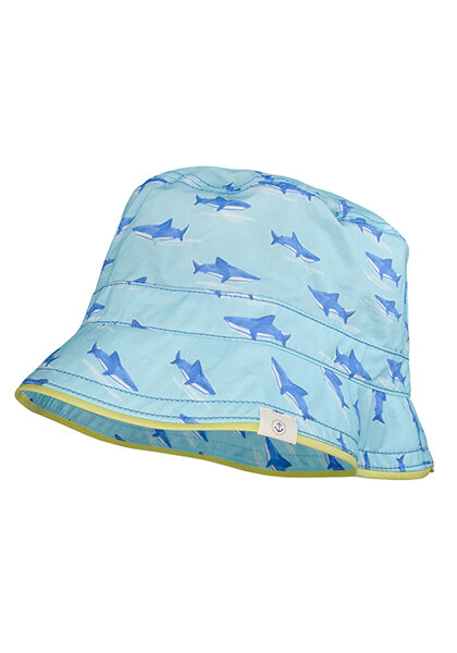 Chapeau bleu avec requins