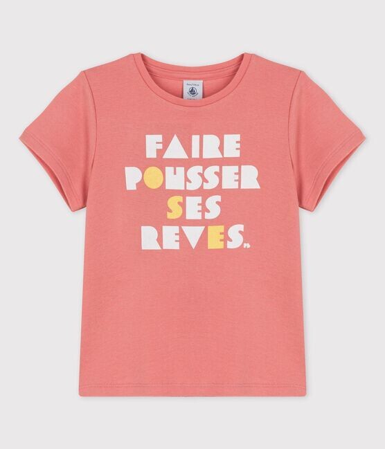 T-shirt couleur papaye "Faire pousser ses rêves" Petit Bateau