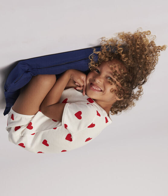 Pyjama court coeurs rouges Petit Bateau