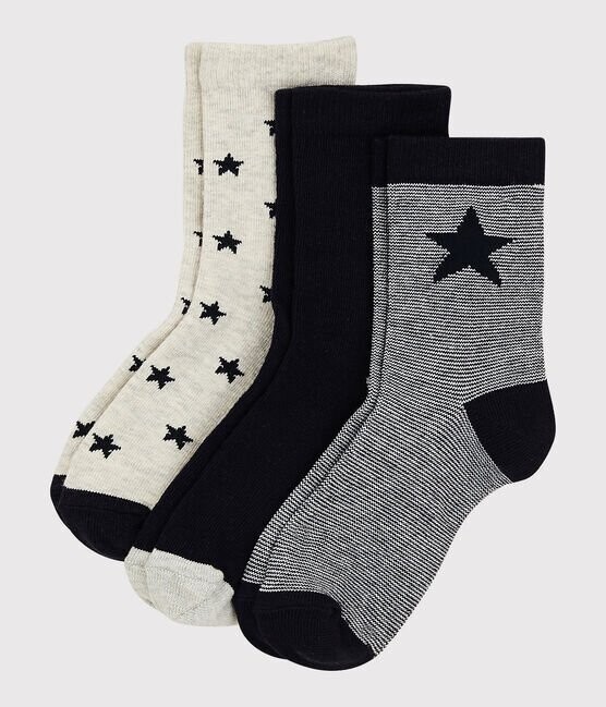 Lot de 3 paires de chaussettes marine avec étoiles Petit Bateau