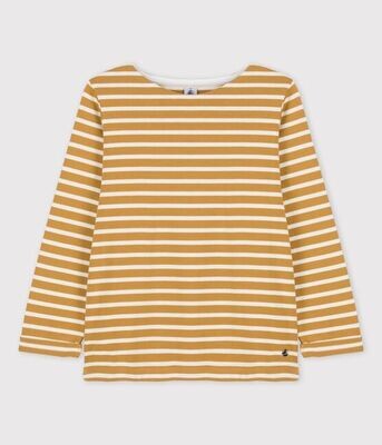 Marinière rayée moutarde Petit Bateau