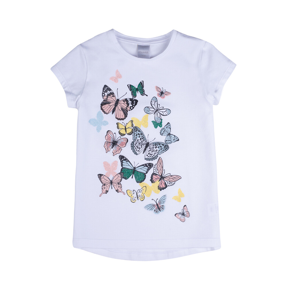T-shirt blanc imprimé papillons pailletés Stummer