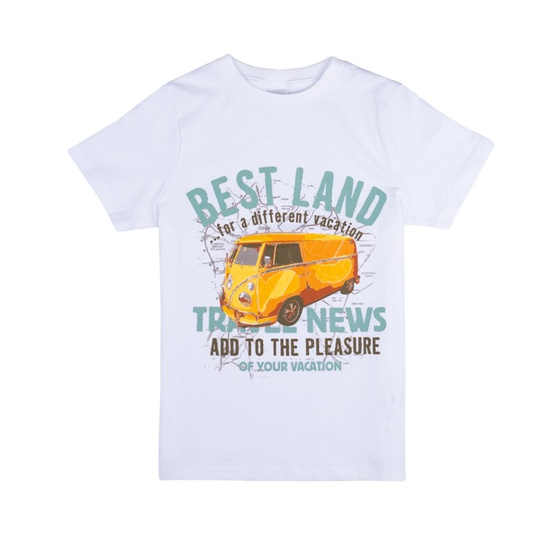 T-shirt blanc imprimé Combi jaune