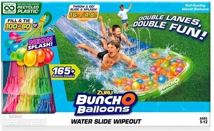Buncho Balloons Water Slide Wipeout 100 ballons + tapis