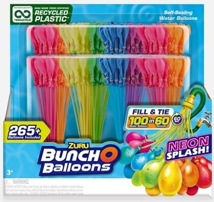Buncho Balloons, bombes à eau, 265 ballons Neon Splash