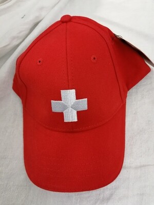 Casquette rouge avec la croix Suisse