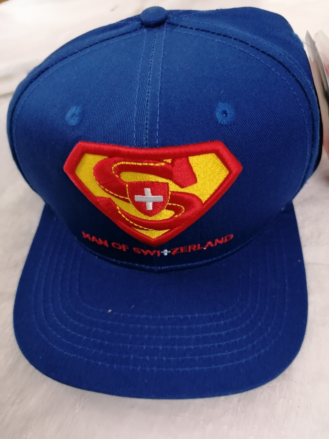 Casquette bleue avec logo Superman Man of Switzerland Suisse