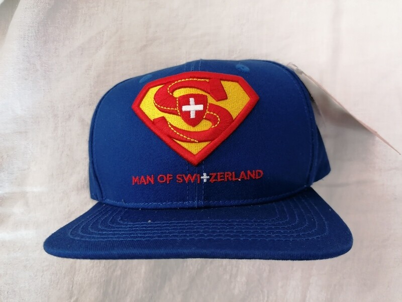 Casquette bleue avec logo Superman Man of Switzerland Suisse