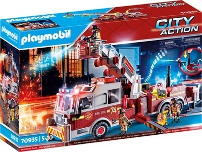 Playmobil camion de pompiers avec échelle