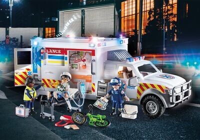Playmobil Ambulance avec secouristes et blessé