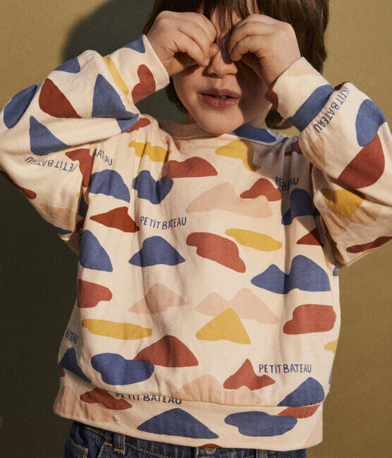 Pull imprimé en coton tubique enfant fille / garçon pull nuages