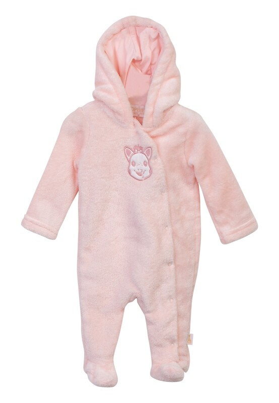 Combinaison en peluche rose Sophie la Girafe, avec capuchon