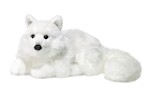 Peluche WWF Renard polaire couché 25 cm - Peluche Réaliste avec de Nombreux Détails Ressemblants - Douce et Souple