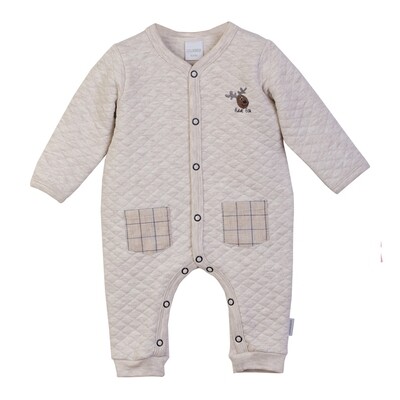 Combinaison coton beige imprimé renne