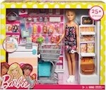 Barbie Supermarché poupée, caisse, rayons, caddie et accessoires, 3 ans