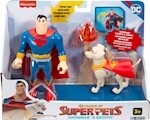 DC League Superman & Krypto Super Pets, figurines 16/10 cm, kryptonite, dès 3 ans