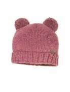 Bonnet rose mélange de laine doublé moltonné