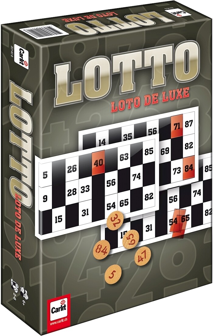Loto de Luxe, d/f/i dès 6 ans, 2-8 joueurs, avec 72 cartes de Loto