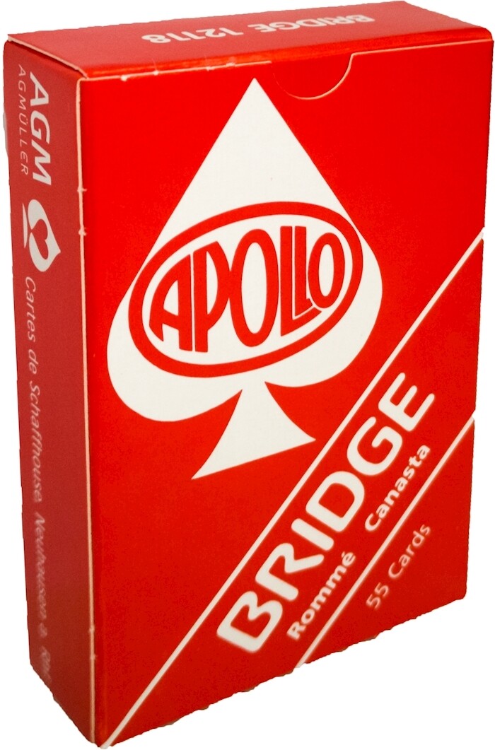 Bridge simple Apollo rouge étui en carton, cartes 57x89 mm