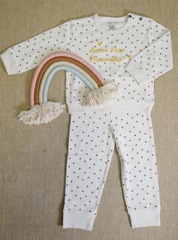 Pyjama coton plâtre imprimé Never Stop Dreaming!