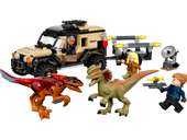 Le transport du Pyroraptor et du Dilophosaurus dino Lego Jurassic World