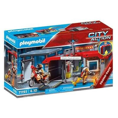 Playmobil Caserne de pompiers transportable