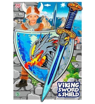 Bouclier et épée viking dragon en mousse compact