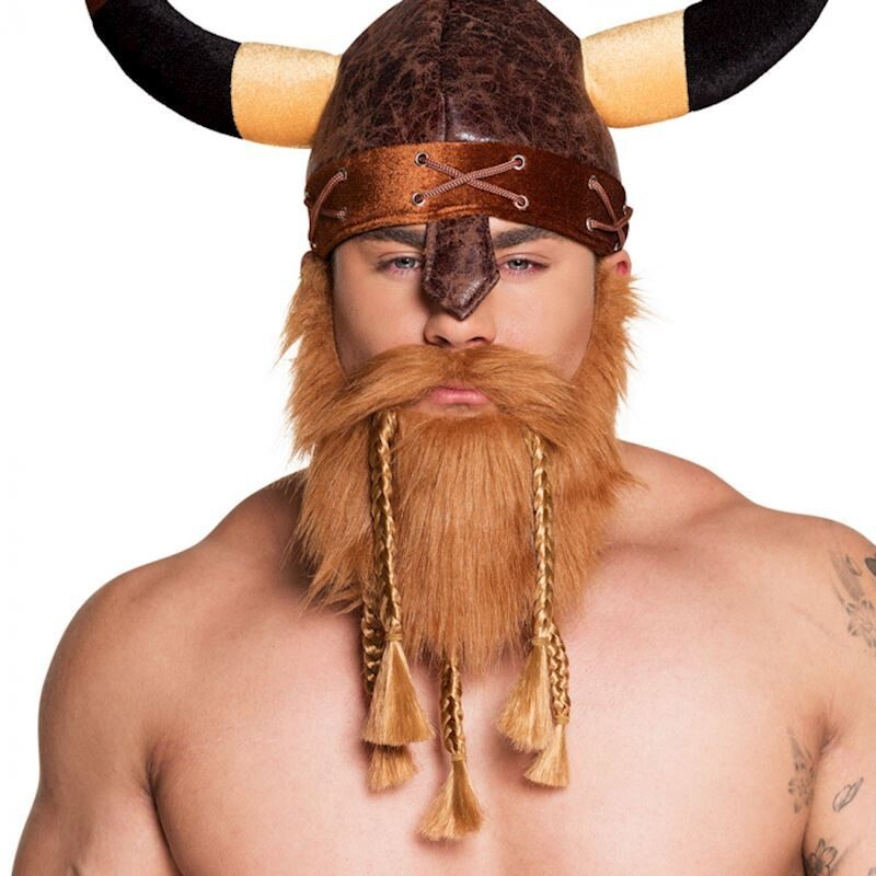 Barbe et moustache de viking, avec tresses pour carnaval, soirée déguisée, etc.