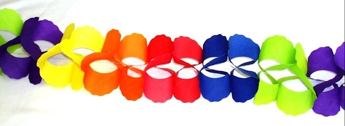 Guirlande fantaisie multicolore, 4 m papier, pour anniversaire, soirée, etc.