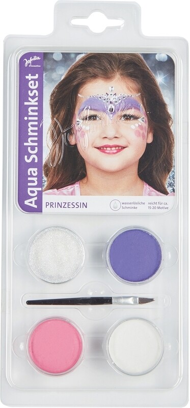 Aqua maquillage princesse 3 couleurs: lilas / rose / blanc, poudre scintillante, pour carnaval, etc.