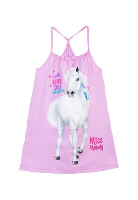 Robe-Débardeur lilas mauve avec fines bretelles Miss Melody cheval blanc