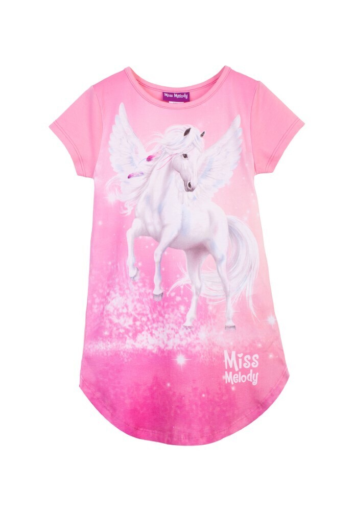 Robe, chemise de nuit rose avec cheval ailé Miss Melody