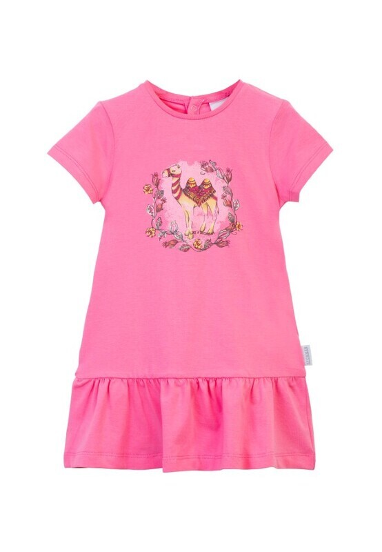 Robe rose vif imprimé chameau