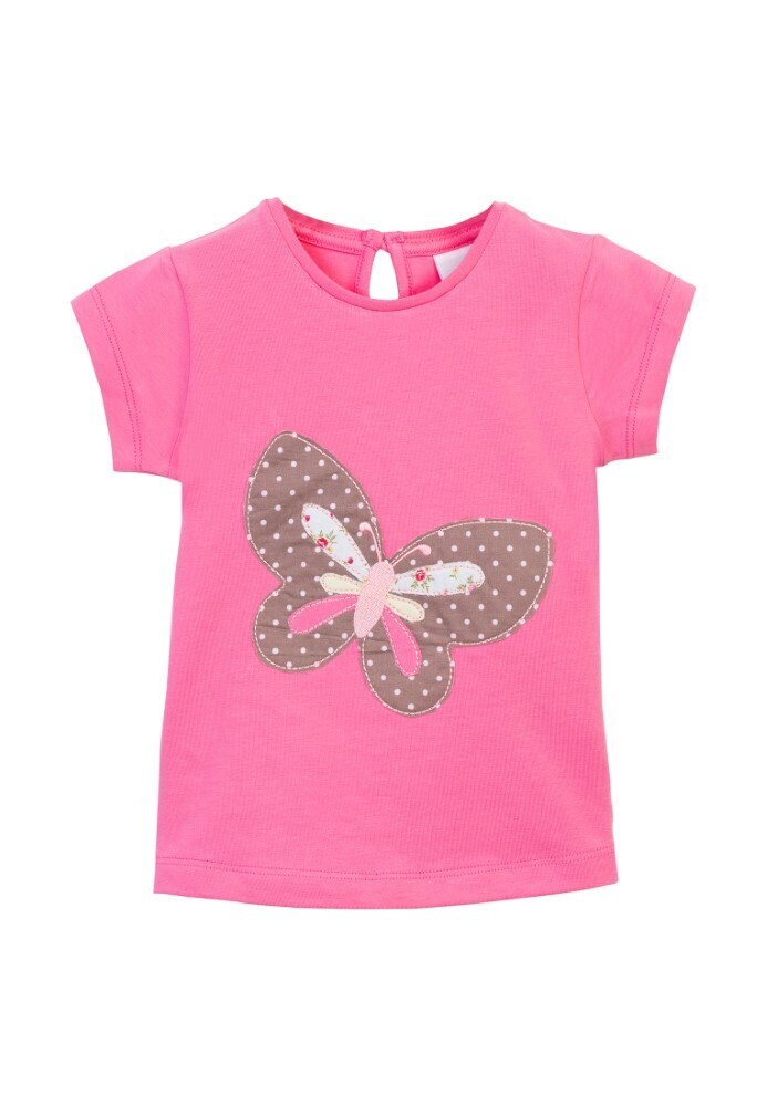 T-shirt rose vif imprimé grand papillon