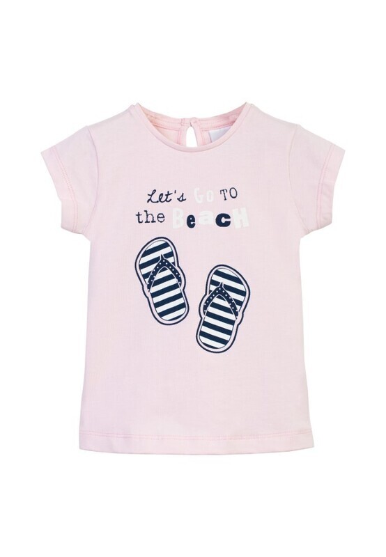 T-shirt rose pâle imprimé tongs