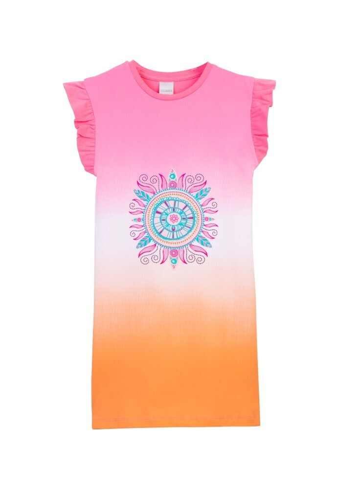 Robe t-shirt couleurs indiennes avec Mandala