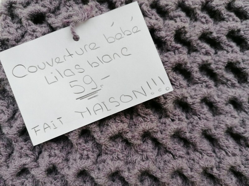 Petite couverture couleur Lilas blanc FAIT MAISON !!!