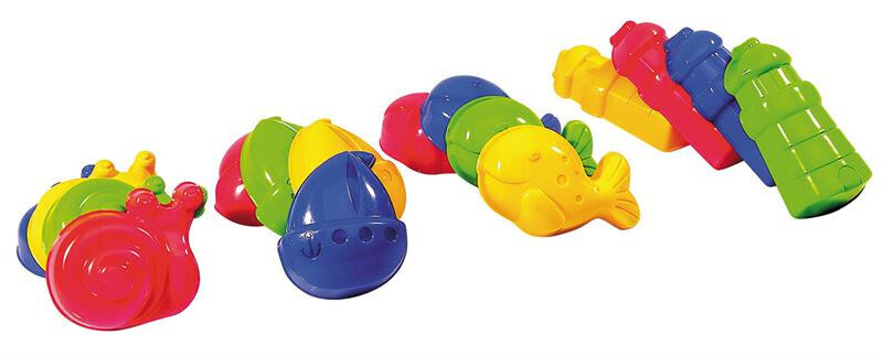Ensemble moule océan classic 4-couleurs, 4-formes pour le sable, brico. etc.