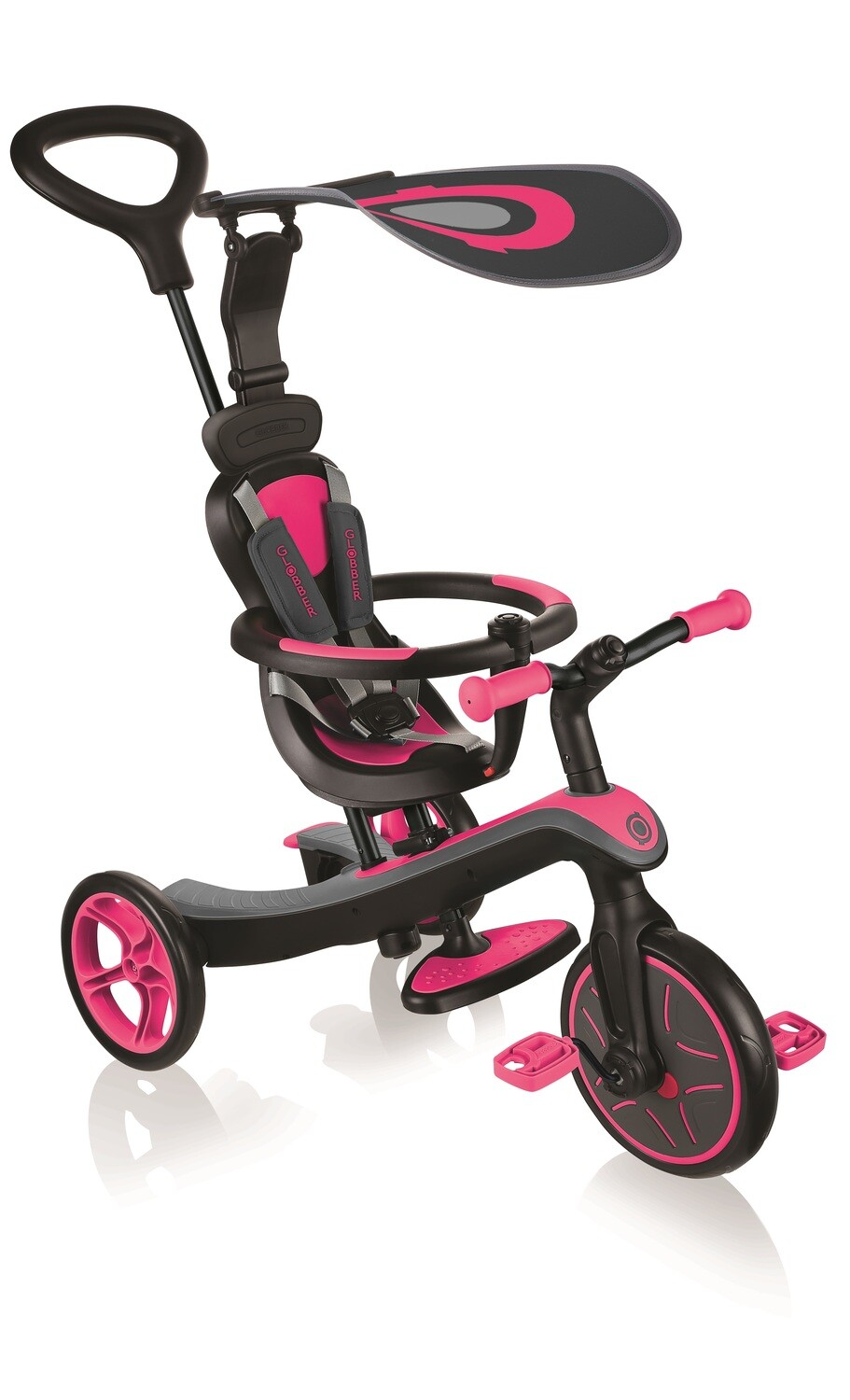 GLOBBER Tricycle Explorer Trike 4in1 Fuchsia Pink rose