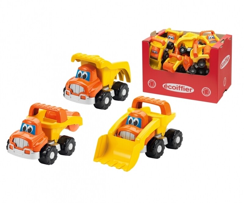 Camion benne, pelleteuse, rouleau compresseur, assorti