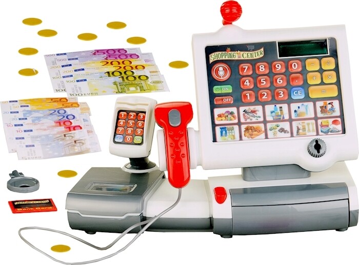 Caisse électronique 33 cm, son, lumière et scanner, avec accessoires, pour apprendre à compter tout en s'amusant